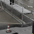 Main Kai unter Wasser